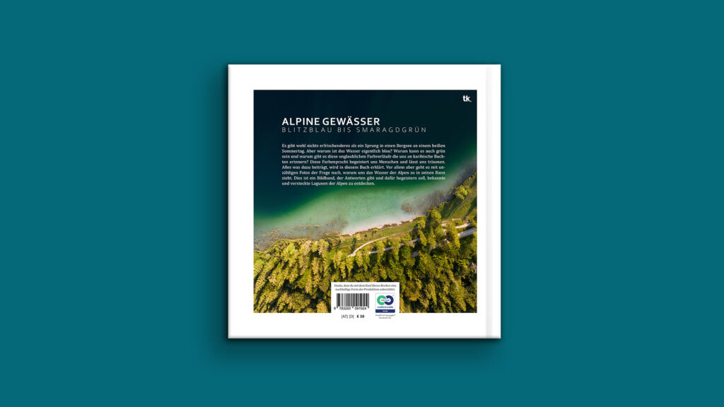 Buchrückseite Lagunen der Alpen mit einem Bergsee