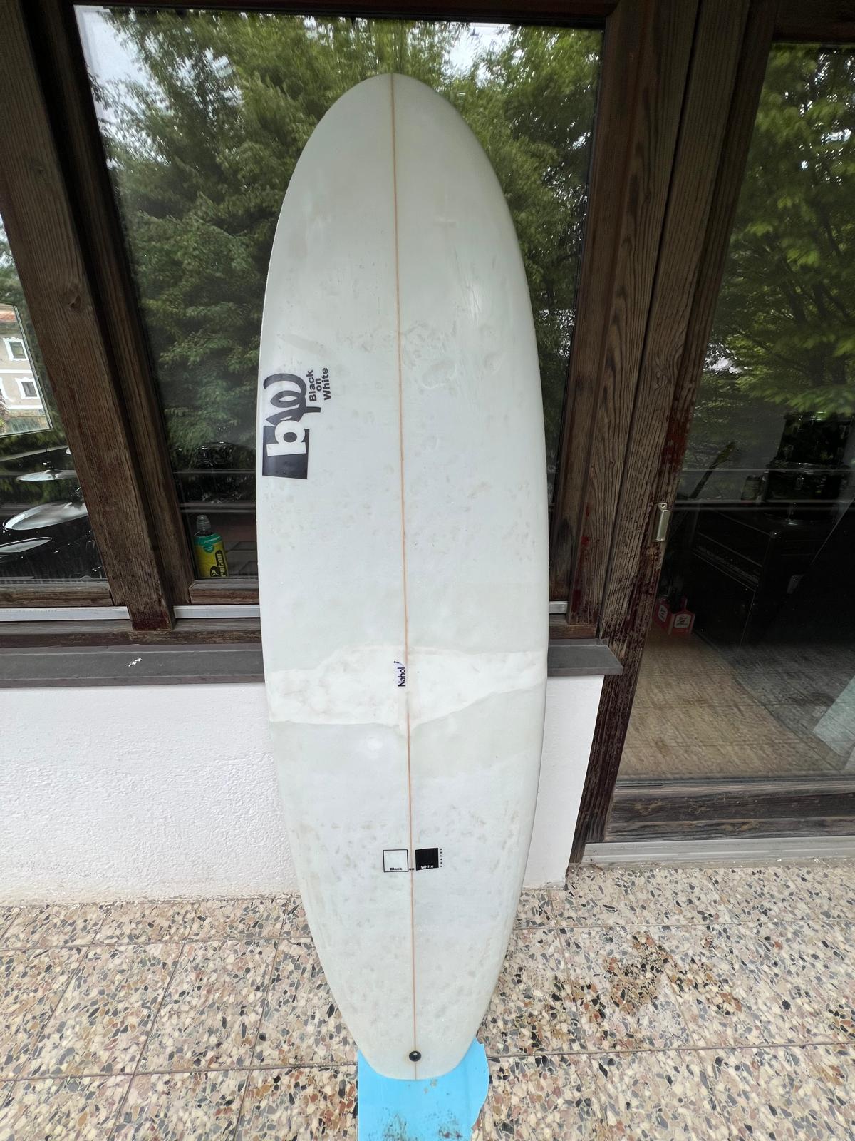 Surfboard mid length Black on White 6'4 – Bild 3